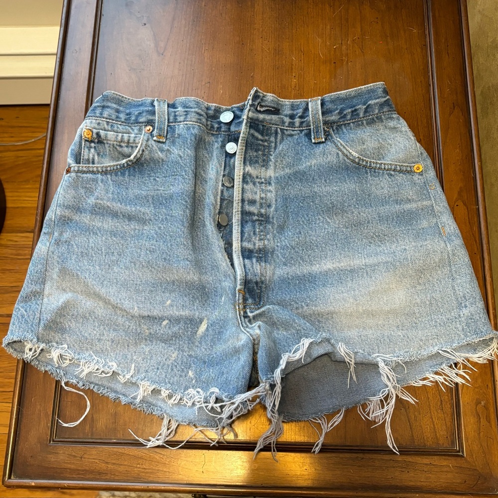 LEVI Re/Done Button Fly Denim Shorts
